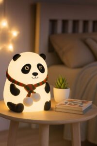 Panda Silicone LED Night Lamp – USB Rechargeable Cute Kids Bedside Light